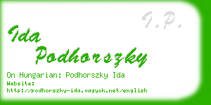 ida podhorszky business card